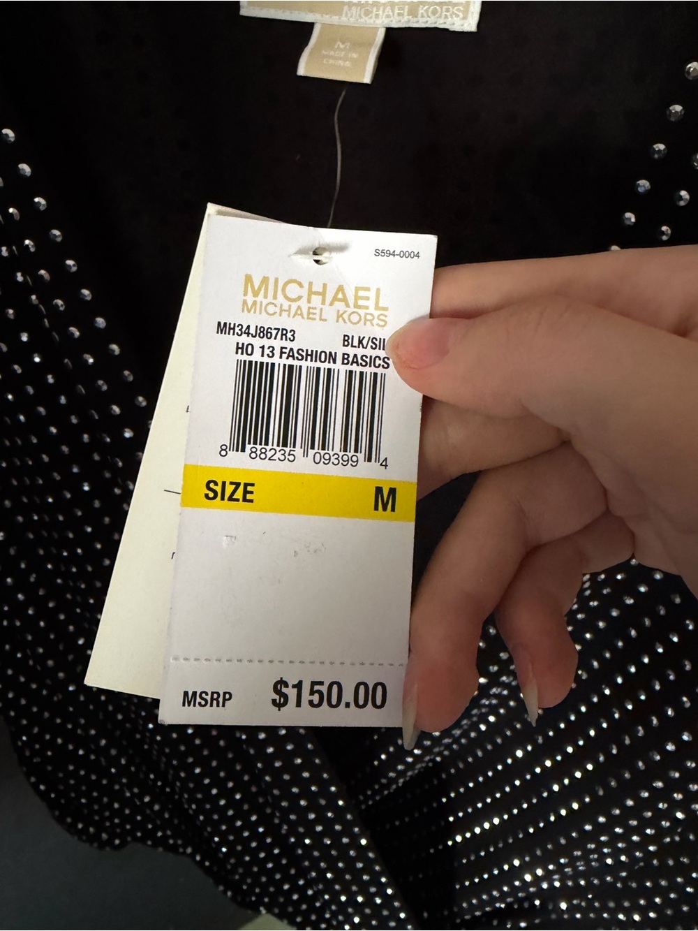 Michael Kors Black Sleeveless Studded Wrap Blouse NWT - Picture 3 of 3